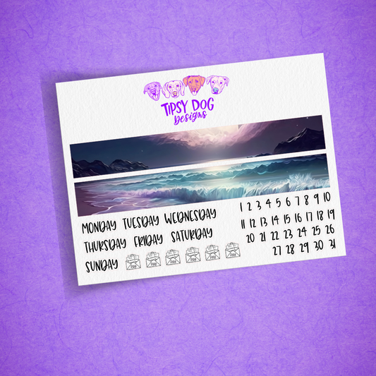 Purple Waves A5W Monthly Kit (The Penny Pages)