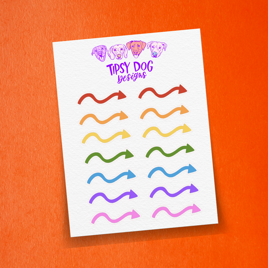 Rainbow Doodle Arrows