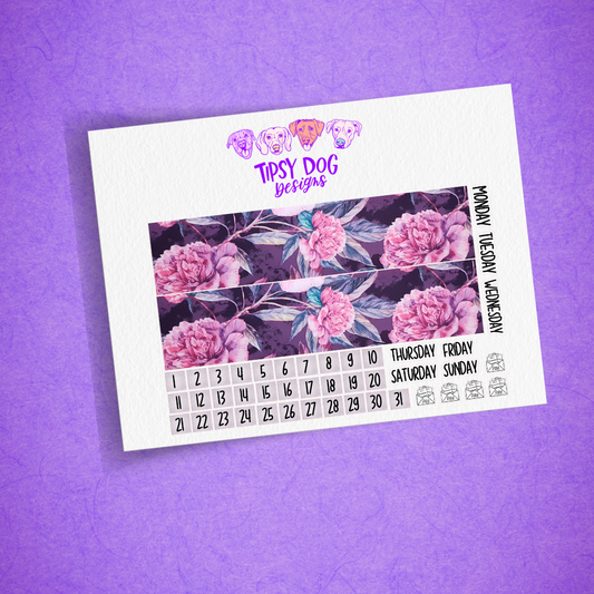 7x9 Monthly Purple Flowers