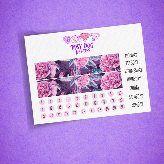 B6 Monthly Purple Flowers