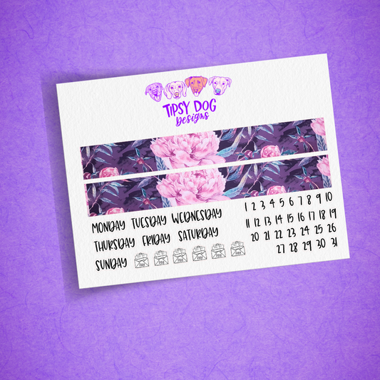 A5W Purple Flowers Monthly Kit (The Penny Pages)